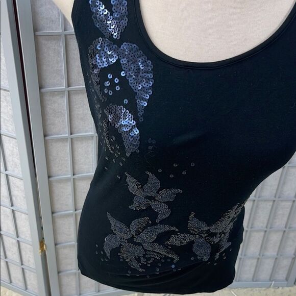 Tristan Black and Silver Tank Top with Sleek Design, Women’s Size Medium - Picture 4 of 5